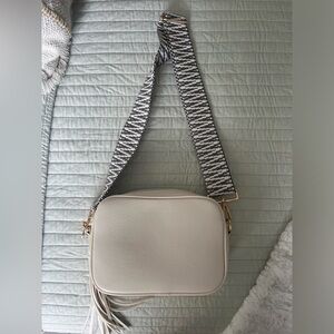 Ahdorned Cream Leather camera bag and strap